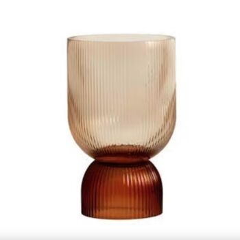 Riva Ribbed Amber Glass Hurricane Vase, 8 of 8