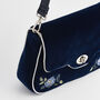 Rose Embroidered Blue Clutch, thumbnail 8 of 9