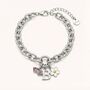 Charm Builder™ Silver Chunky Oval Chain Clasp Charm Bracelet, thumbnail 2 of 11