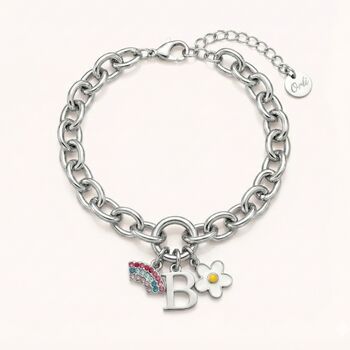 Charm Builder™ Silver Chunky Oval Chain Clasp Charm Bracelet, 2 of 11