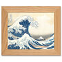 Hokusai Great Wave Off Kanagawa Oak Wood Framed Print, thumbnail 1 of 4
