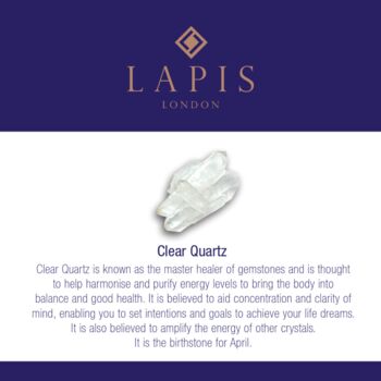 Men's Clear Quartz And Lava Bead April Birthstone Bracelet, 8 of 10