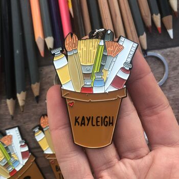 Personalised Art Pot Keyring, 2 of 4