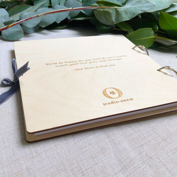 Personalised Engraved Wedding Guest Book, 4 of 8
