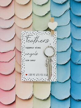 Personalised Bereavement Keyring | Feather Keyring, 2 of 7