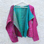 Kantha Handstitched Pink Silk Jacket, thumbnail 6 of 12