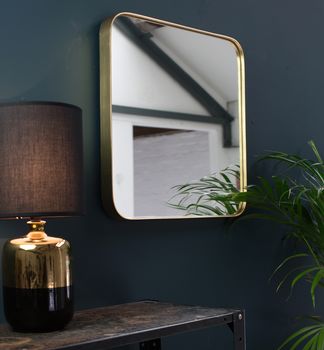 Square, Deep Edged Mirror In Gold, 2 of 2