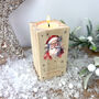 Personalised Any Message Traditional Santa Wooden Tea Light Holder 10cm H X Five.5cm W X Five.5cm D, thumbnail 5 of 6