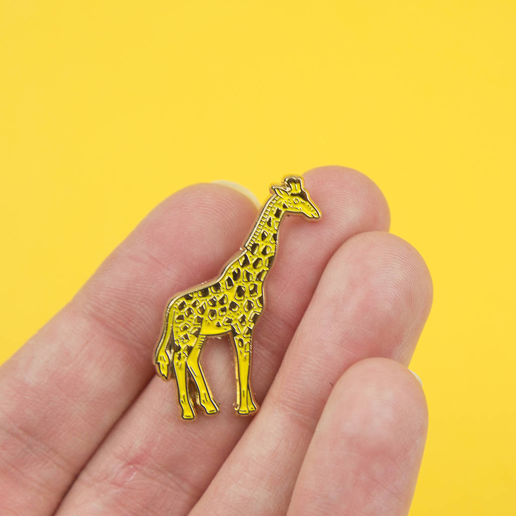 Hippowarehouse Crazy giraffe lady Badge Pin 