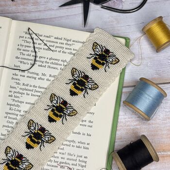 Buzzy Bees Cross Stitch Bookmark Kit, 2 of 6