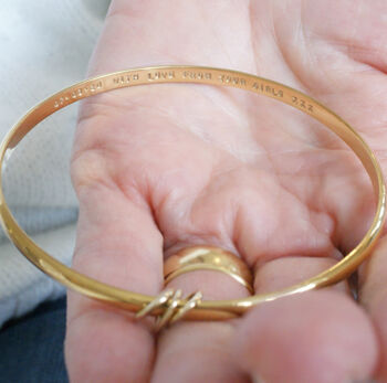 18ct Rose Gold Vermeil Personalised Bangle, 2 of 4