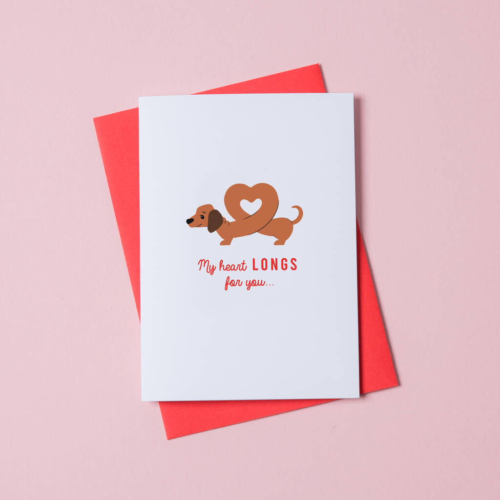 Sausage Dog Valentine's Day Card By Miss Shelly Designs