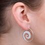 Spiral Swirl Silver Earrings, thumbnail 1 of 3