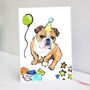 Old English Bulldog Birthday Card, thumbnail 1 of 4