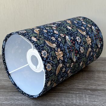 Indigo William Morris Mini Scale Strawberry Thief Patterned Lampshades, 4 of 9