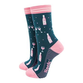 Wine Lover Bamboo Socks Women's Christmas Cracker Hanging Tree Decoration, 3 of 5