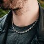Mens Gold 7mm Stainless Steel Mariner Link Chain Necklace, thumbnail 10 of 10