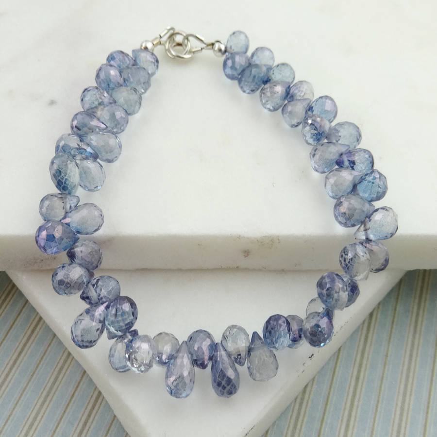 Mystic Blue Quartz Bracelet In Sterling Silver By Prisha Jewels ...