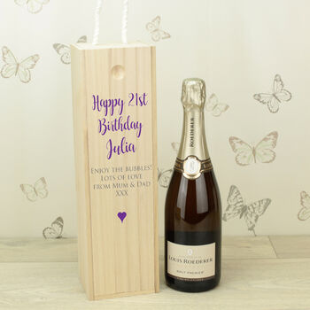 Personalised Happy Birthday Wooden Bottle Box, 4 of 5