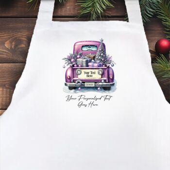 Personalised Christmas Vintage Truck Cooking Apron, 8 of 9