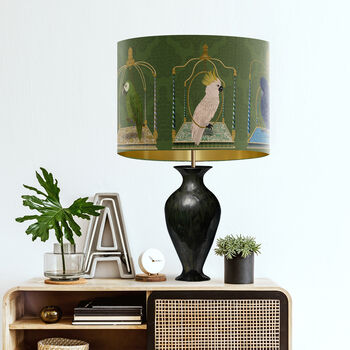 Parrot Swings Lampshade, On Verdant Green, 2 of 10