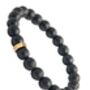 Men's 8mm Faceted Onyx Bead Bracelet 'Gold Bead', thumbnail 5 of 7
