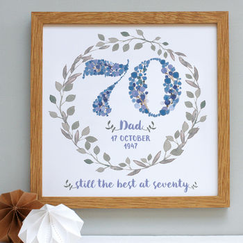 Personalised 70th, 80th, 90th Birthday Framed Print, 9 of 12