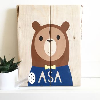 Personalised 'Oh Hello Bear' On Reclaimed Wood, 12 of 12