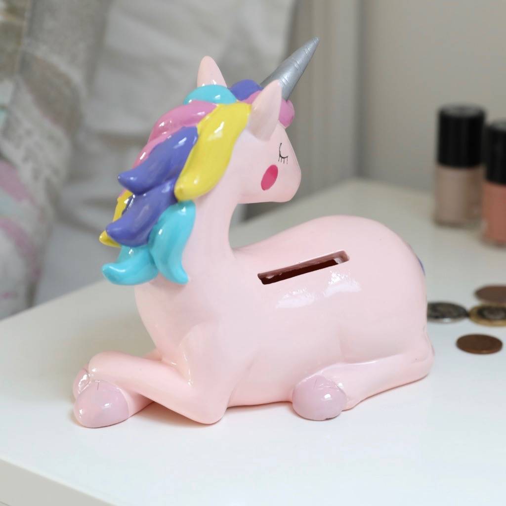 colourful unicorn money box by lisa angel ...