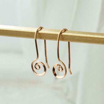 Sterling Silver Simple Spiral Dangly Earrings, 7 of 9