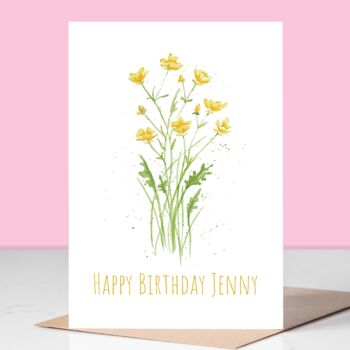 Happy Birthday Personalised Watercolour Birthday Card, 2 of 2