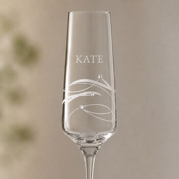 Personalised Spiral Champagne Flute With Crystals, 2 of 7