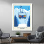 Personalised Family Of Five Ski Art Poster, thumbnail 2 of 6