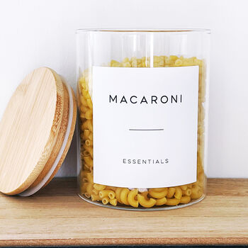 Bamboo Storage Jar With Personalised Minimalist Label, 8 of 12