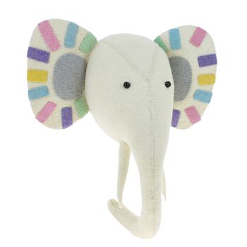 Pastel Felt Elephant Wall Head, 2 of 2