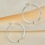 Sterling Silver Large Hoop Earrings With Beads, thumbnail 4 of 6