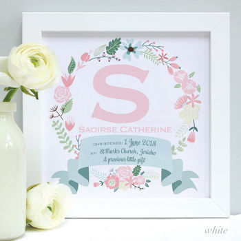 Personalised New Baby Framed Initial Print, 7 of 9