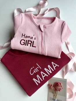 Personalised Baby And Mommy Gift Set, New Mom Gift, Matching 2pcs Set And Zip Romper , Perfect For Mother's Day, Baby Shower, Maternity Leave, 5 of 12