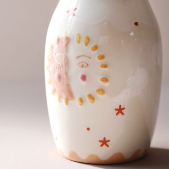 Sun And Moon Face Ceramic Posy Vase, 5 of 6