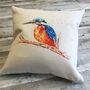 Kingfisher Soft Touch Linen Cushion, thumbnail 2 of 2