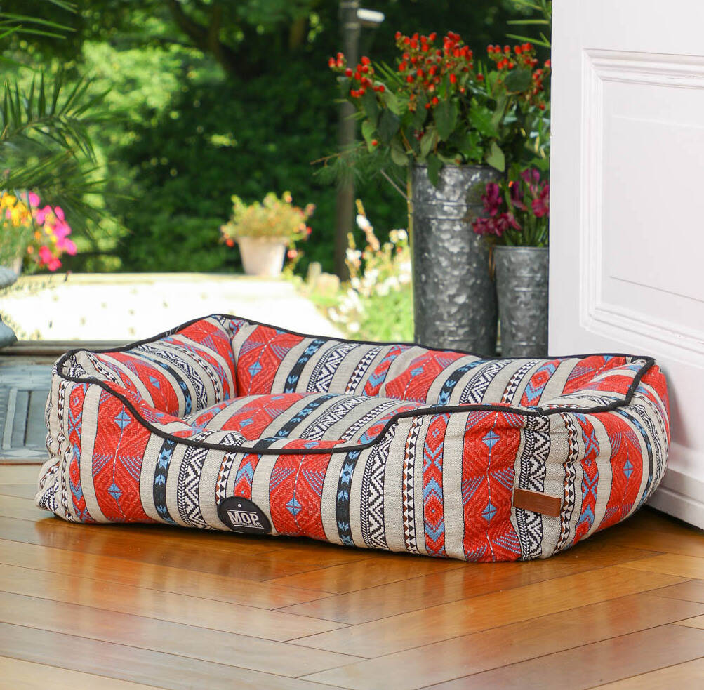 Aztec Bolstered Dog Sofa Bed, 1 of 7