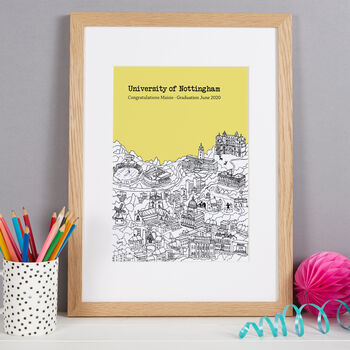 Personalised Nottingham Graduation Gift Print, 6 of 9