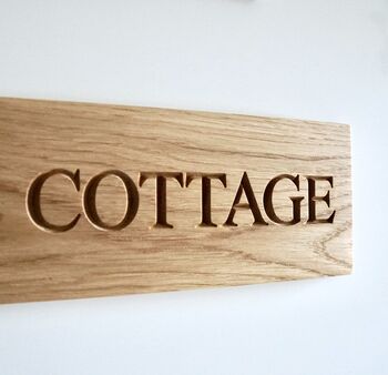 Engraved Oak Mini House Sign, 3 of 4
