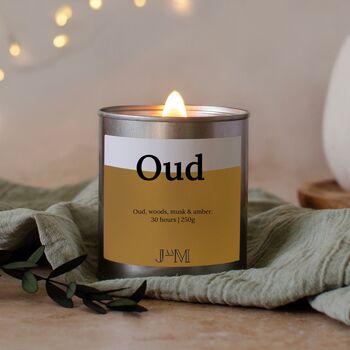 Oud Wood Wick Candle Arabian Inspired Home Fragrance, 5 of 7