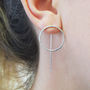 Round Circle Polished Drop Silver Earrings, thumbnail 1 of 2