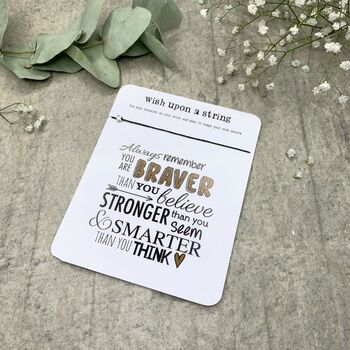 Always Remember You Are Braver Card And Wish String, 4 of 6