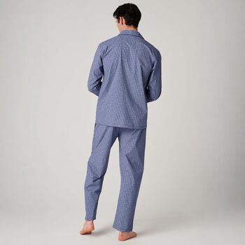 Men's 'Navy Paisley' Crisp Cotton Pyjama Set, 3 of 4