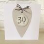 30th Heart Birthday Card ~ Handmade, thumbnail 2 of 3