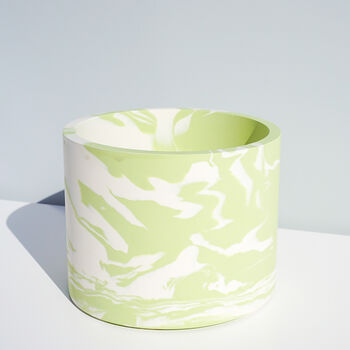Handmade Sage Green And White Marble Plant Pot, 5 of 6