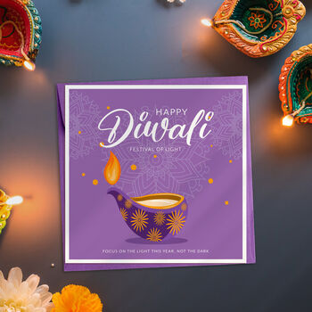 Personalised Diwali Lamp Card, 2 of 2